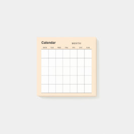 Minimalistische eenvoudige maandelijkse plannerkal post-it® notes