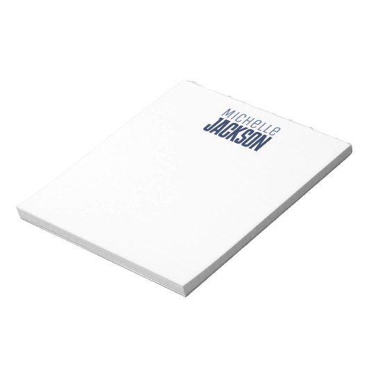 Minimalistische Eenvoudige Moderne Bericht Naam Notitieblok (Linkerzijde)