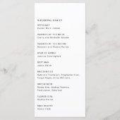 Minimalistische eenvoudige moderne bruiloft ceremo programmakaart (Achterkant)