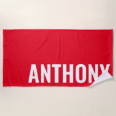 Minimalistische eenvoudige moderne gepersonaliseer strandlaken (Voorkant)