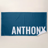 Minimalistische Eenvoudige Moderne Gepersonaliseer Strandlaken (Voorkant)