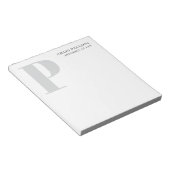 Minimalistische Eenvoudige Moderne Grijze Monogram Notitieblok (Schuin)