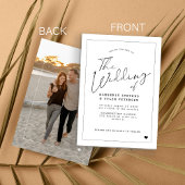 Minimalistische eenvoudige moderne kalligrafie bru kaart