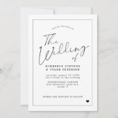 Minimalistische eenvoudige moderne kalligrafie bru kaart (Voorkant)