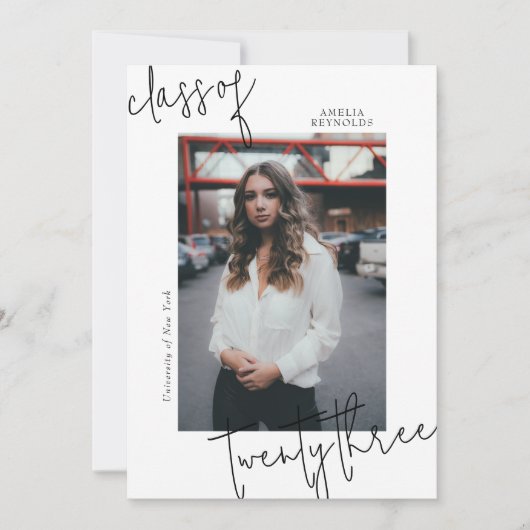 Minimalistische eenvoudige moderne klasse van 2024 kaart (Voorkant)