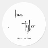 Minimalistische eenvoudige moderne namen script br ronde sticker (Voorkant)