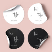 Minimalistische eenvoudige moderne namen script br ronde sticker