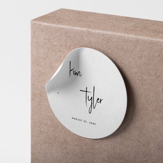 Minimalistische eenvoudige moderne namen script br ronde sticker