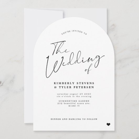 Minimalistische eenvoudige moderne script foto bru kaart (Voorkant)