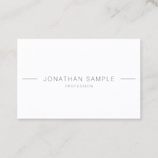 Minimalistische, eenvoudige, moderne Sjabloon bove Visitekaartje (Voorkant)