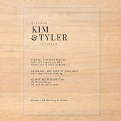 Minimalistische eenvoudige moderne typografie brui acryl uitnodigingen (Voorkant)