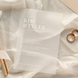 Minimalistische eenvoudige moderne typografie brui acryl uitnodigingen