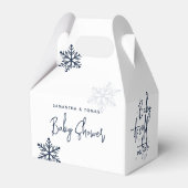 Minimalistische eenvoudige moderne winter Baby Boy Bedankdoosjes (Achterkant)