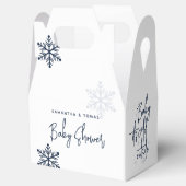 Minimalistische eenvoudige moderne winter Baby Boy Bedankdoosjes (Geopend)