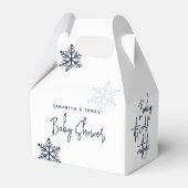 Minimalistische eenvoudige moderne winter Baby Boy Bedankdoosjes (Voorkant Zijde)