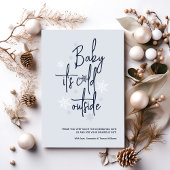 Minimalistische eenvoudige moderne winter Baby Boy Bedankkaart