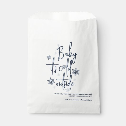 Minimalistische eenvoudige moderne winter Baby Boy Bedankzakje (Voorkant)