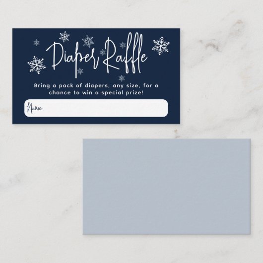 Minimalistische eenvoudige moderne winter Baby Boy Informatiekaartje (Voorkant / Achterkant)