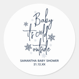 Minimalistische eenvoudige moderne winter Baby Boy Ronde Sticker