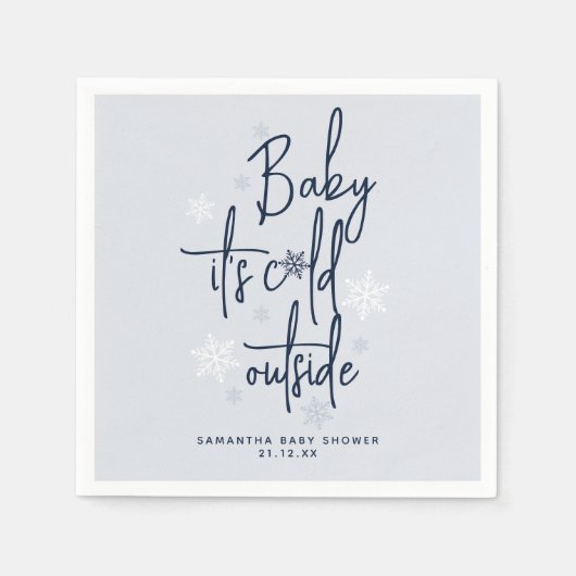 Minimalistische eenvoudige moderne winter Baby Boy Servet (Voorkant)