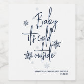 Minimalistische eenvoudige moderne winter Baby Boy Wijn Etiket (Enkel label)