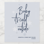 Minimalistische eenvoudige moderne winter Baby Boy Wijn Etiket (Enkel label)