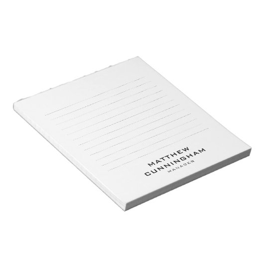 Minimalistische eenvoudige, moderne zakelijke tite notitieblok (Schuin)