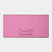 Minimalistische Eenvoudige Monogram Naam Roze Bure Bureaumat (Voorkant)