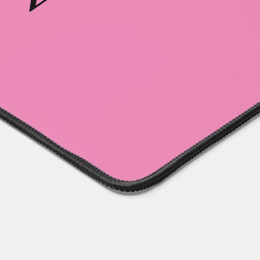 Minimalistische eenvoudige Monogram Naam Roze Bure Bureaumat (Hoek)