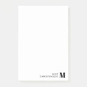 Minimalistische eenvoudige monogram naam typografi post-it® notes (Voorkant)