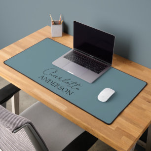 Minimalistische Eenvoudige Monogram Naam Wazige Tu Bureaumat