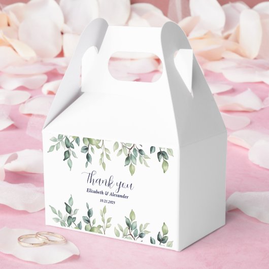 Minimalistische eenvoudige mooie bladeren takken b bedankdoosjes (Huwelijk)