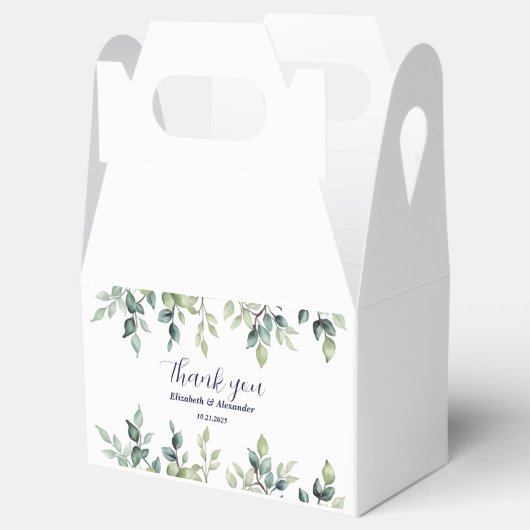 Minimalistische eenvoudige mooie bladeren takken b bedankdoosjes (Geopend)