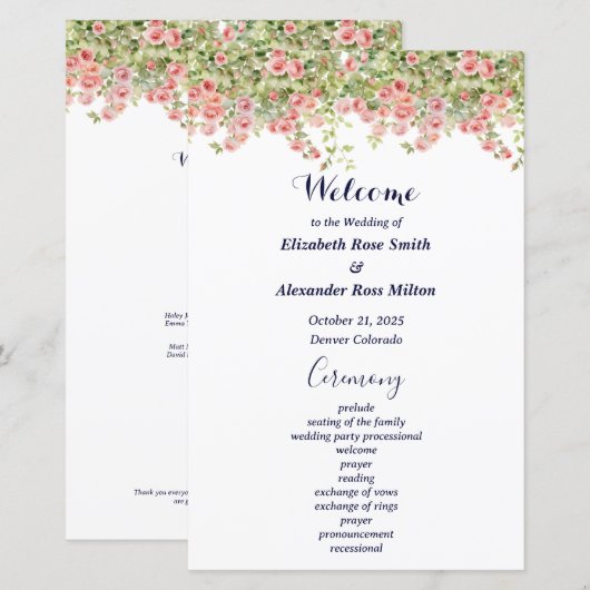 Minimalistische eenvoudige mooie roos wijnstok tro (Voorkant / Achterkant)