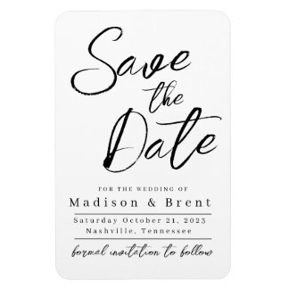 Minimalistische eenvoudige niet foto bruiloft aank magneet