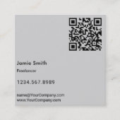 Minimalistische Eenvoudige Oranje Dot Initialen Zw Vierkante Visitekaartje (Voorkant)