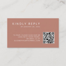 Minimalistische eenvoudige oude roos QR Code RSVP