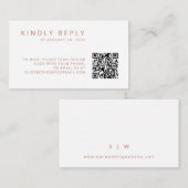 Minimalistische eenvoudige oude roos QR Code RSVP Informatiekaartje (Voorkant / Achterkant)