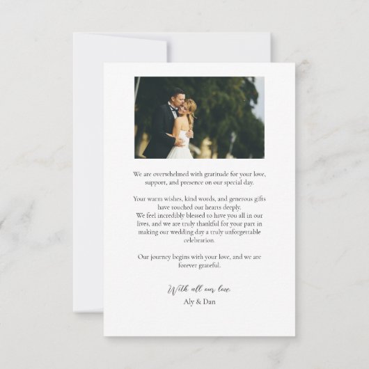 Minimalistische Eenvoudige Overlay Aangepaste Trou Bedankkaart (Achterkant)