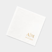 Minimalistische eenvoudige paar Initialen en trouw Folie Servetten (Links)