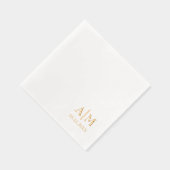 Minimalistische eenvoudige paar Initialen en trouw Folie Servetten (Rechts)