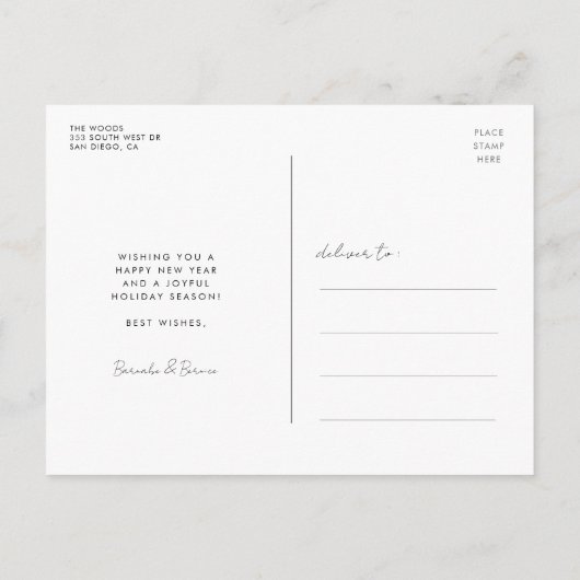 Minimalistische eenvoudige Peace out 2025 Nieuwjaa Briefkaart (Achterkant)