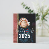 Minimalistische eenvoudige Peace out 2025 Nieuwjaa Briefkaart (Staand voorkant)