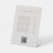 Minimalistische eenvoudige prijslijst Elegant voet Reclamebord Met Voetstuk (Voorkant)