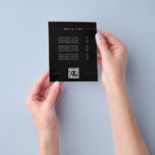 Minimalistische eenvoudige prijslijst Elegant Zwar Flyer (Hand)