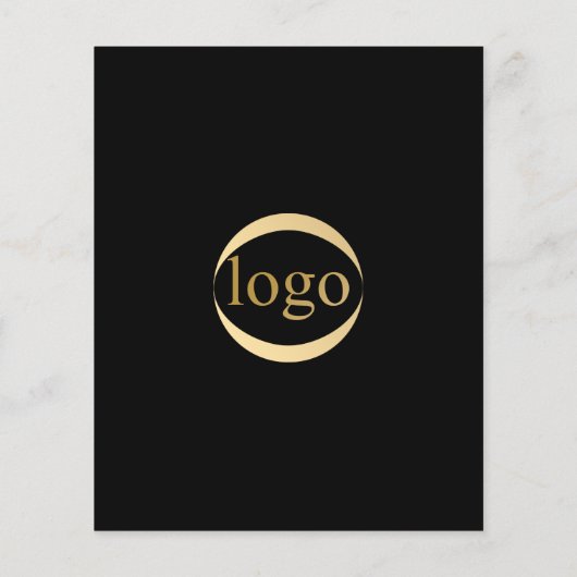 Minimalistische eenvoudige prijslijst Elegant Zwar Flyer (Achterkant)