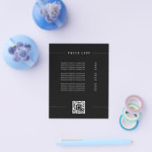 Minimalistische eenvoudige prijslijst Elegant Zwar Flyer (Enkel)