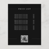 Minimalistische eenvoudige prijslijst Elegant Zwar Flyer (Voorkant)