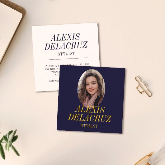 Minimalistische Eenvoudige Professionele Foto Mode Vierkante Visitekaartje