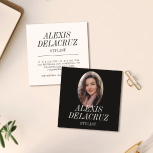 Minimalistische Eenvoudige Professionele Foto Mode Vierkante Visitekaartje